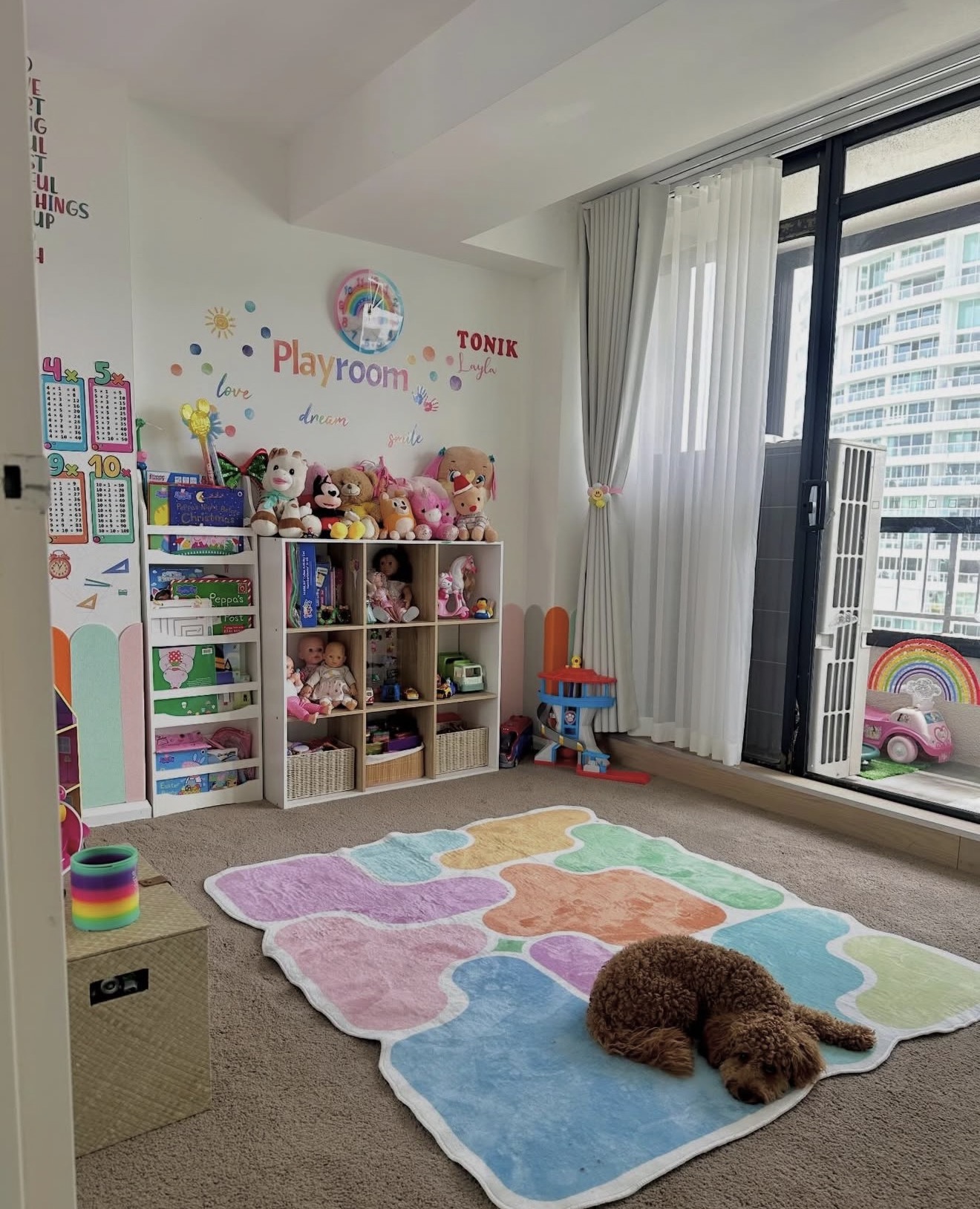 Bright and organised children's playroom